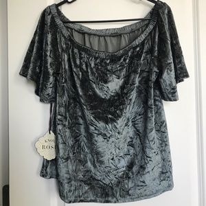 Off the shoulder velour shirt!